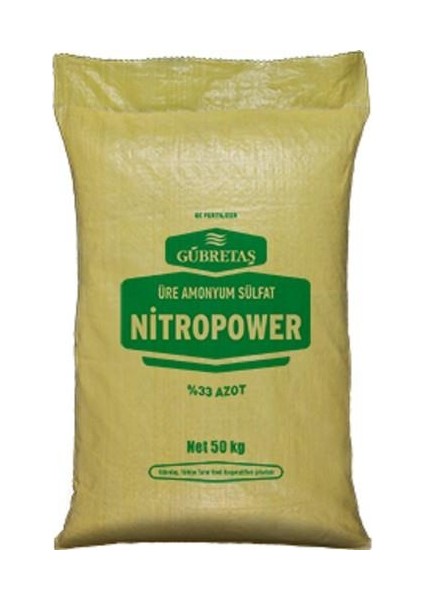 Nitropower Bitki Besini Üre Amonyum Sulfat Demir Suda Çözünür Kükürt %33 Azot Gübresi 1 kg