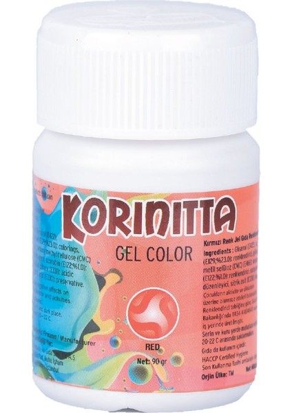 Jel Su Bazlı Gıda Boyası Kırmızı 90GR