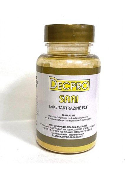 Yağ Bazlı Toz Çikolata Boyası Sarı 25 gr