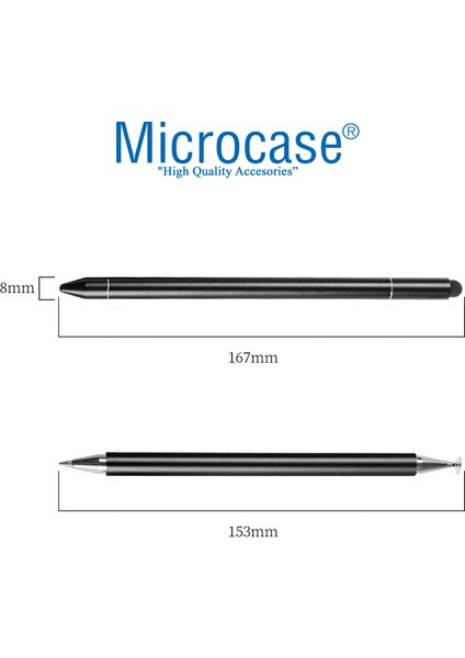 Universal Telefon Tablet 3in1 Tükenmez ve Disk Uçlu Stylus Pen Dokunmatik Kalem - AL3468