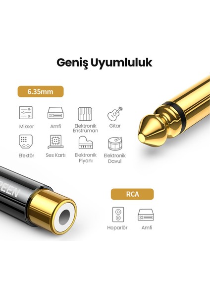 6.35MM To Rca Dönüştürücü Adaptör