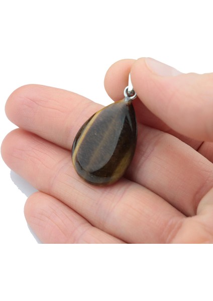 925 Ayar Gümüş Zincirli Doğal Taş Damla Kolye fiyatları