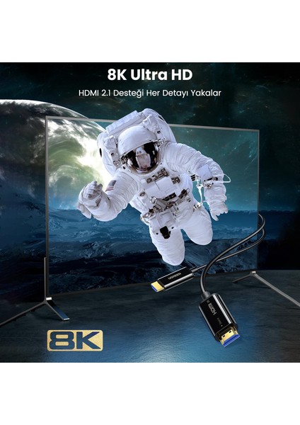 8k 60Hz 4K 120Hz HDMI 2.1 Fiber Optik Görüntü Aktarma Kablosu 20 Metre fiyatları