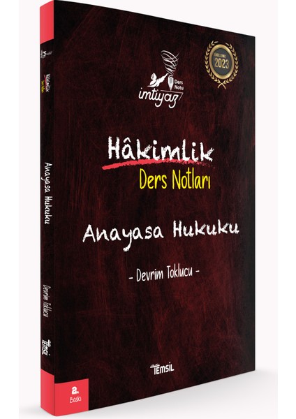 Temsil Kitap Imtiyaz Anayasa Hukuku Hakimlik Ders Notları - Devrim Toklucu 2023