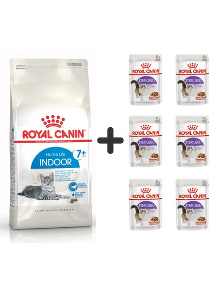 Indoor 7+ Yaşlı Kuru Kedi Maması 3,5 kg + 6 Adet Yaş Mama