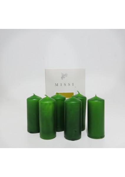 6lı Yeşil Bar Mum Seti(3,5x8 Cm) fiyatları
