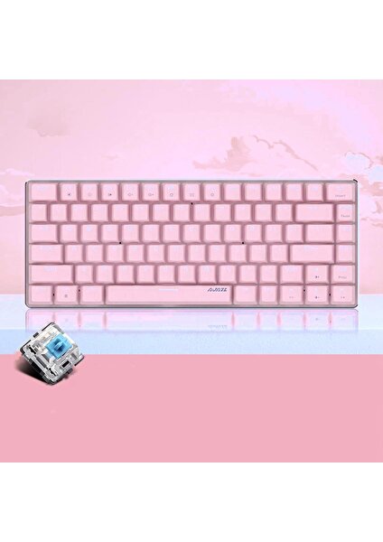 Pembe Oyun Kablolu Klavye 82 Tuşlar Masaüstü Gamer Için Mini Compact - B (Yurt Dışından)