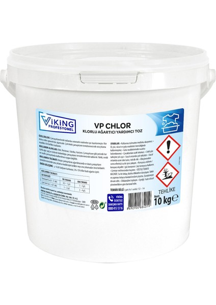 Vp Chlor Klorlu Ağartıcı Yardımcı Toz 10 kg 1 Adet