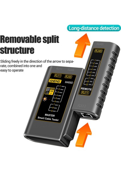 Ağ Test Cihazı Ağ Test Aracı Ethernet Siyahı Için RJ45RJ11 M469D (Yurt Dışından)