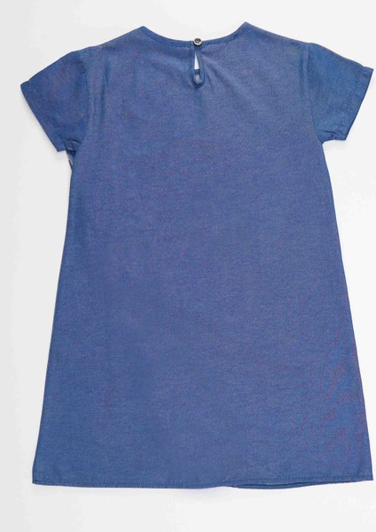 Üç Arkadaş Dokuma Kız Çocuk Mavi Elbise fırsatları