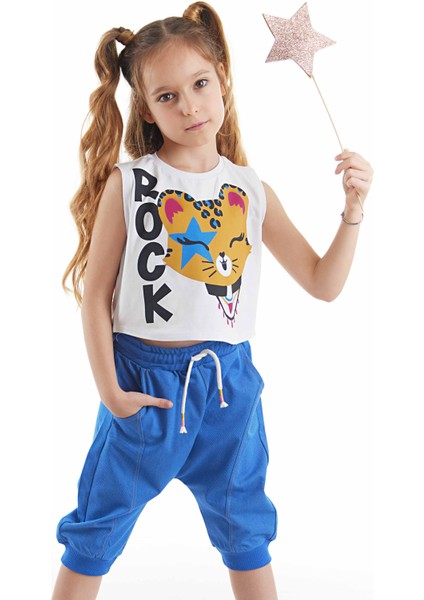 Rocker Leo Kız Çocuk T-shirt Kapri Şort Takım