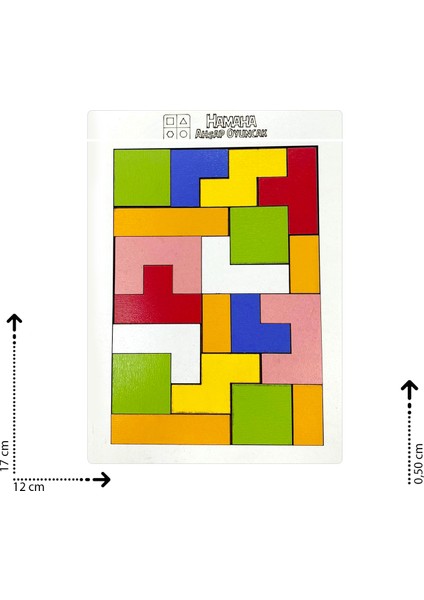 Eğitici Ahşap Oyuncak 19 Parça Blok Tetris Zeka Oyunu