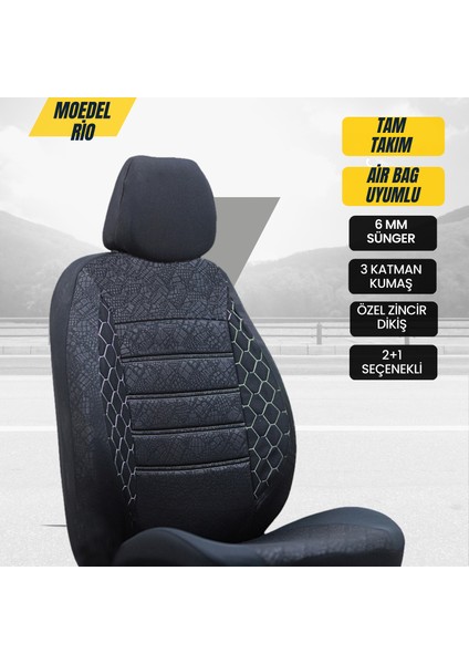 Renault Modus Uyumlu Siyah Oto Koltuk Kılıfı (Tam Takım Ön Arka Araç Koltuk Kılıfı) fiyatları