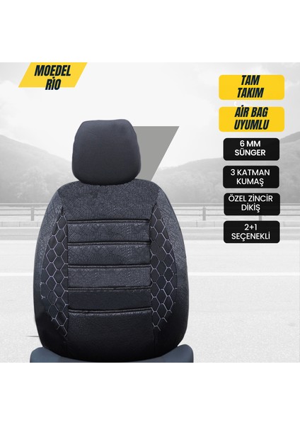 Renault Modus Uyumlu Siyah Oto Koltuk Kılıfı (Tam Takım Ön Arka Araç Koltuk Kılıfı) modelleri