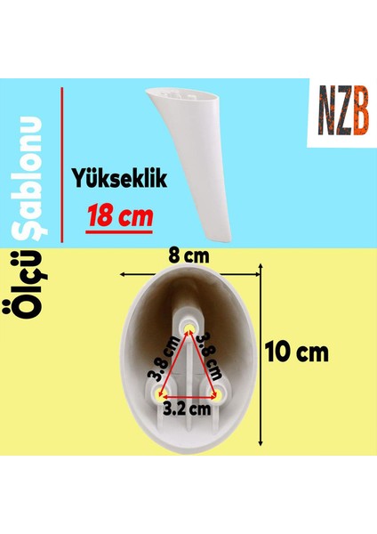 Lüks Mobilya Kanepe Sehpa Tv Ünitesi Koltuk Ayağı 18 cm Beyaz Baza Ayak