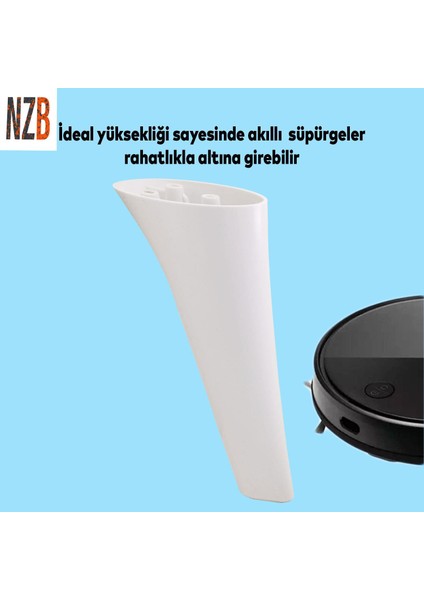 Lüks Mobilya Kanepe Sehpa Tv Ünitesi Koltuk Ayağı 18 cm Beyaz Baza Ayak