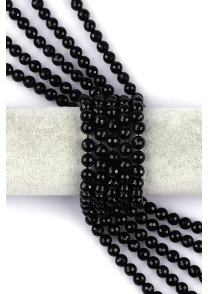 Oniks Doğal Taş Dizi 8 mm Fasetli Küre Kesim