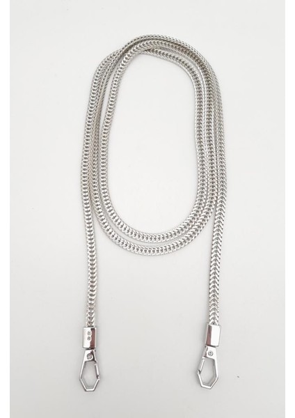 125 cm Gümüş Renk Kancalı Çanta Zinciri