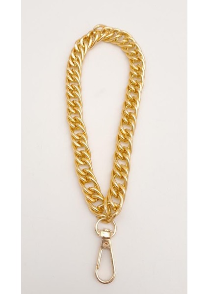 Light Gold Renk Çift Halkalı Model Zincirli Elcik