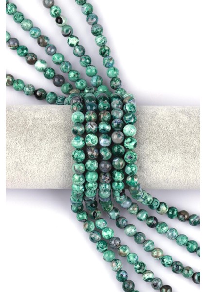 Yeşil Crazy Akik Doğal Taş Dizi 8 mm Küre Kesim