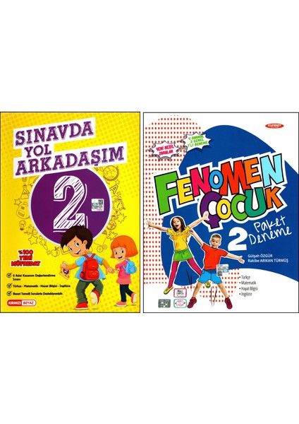 Fenomen+Kırmızı Beyaz 2. Sınıf Tüm Dersler Denemeler Paket Deneme ve Sınavda Yol Arkadaşım 2 Kitap