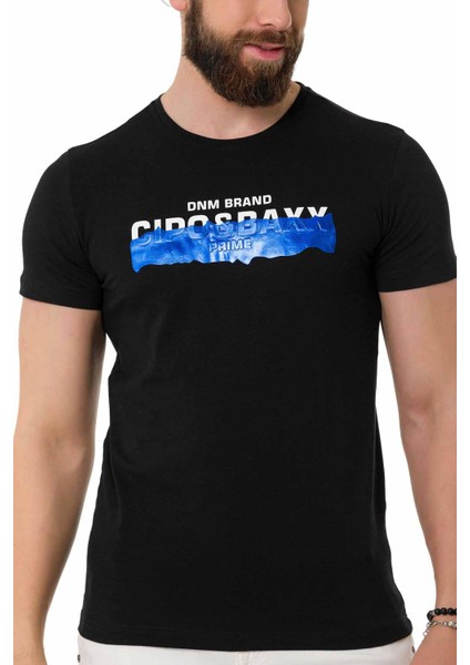 CT711 Kabartmalı Foil Baskı Siyah Tişört modelleri