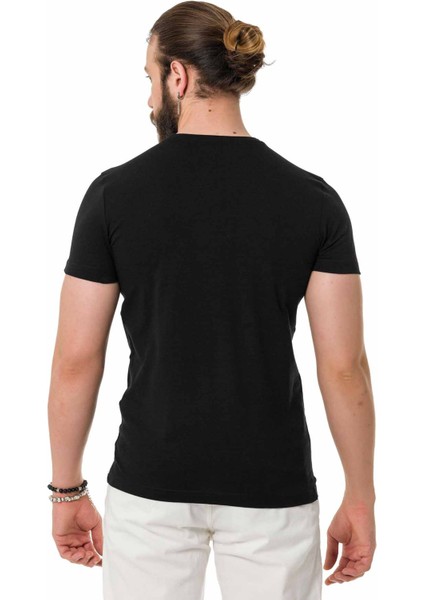 CT711 Kabartmalı Foil Baskı Siyah Tişört fırsatları