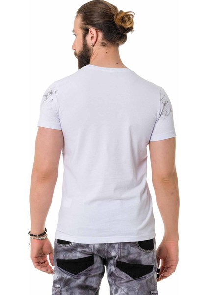 CT715 Taşlı Desenli Beyaz Tişört fırsatları