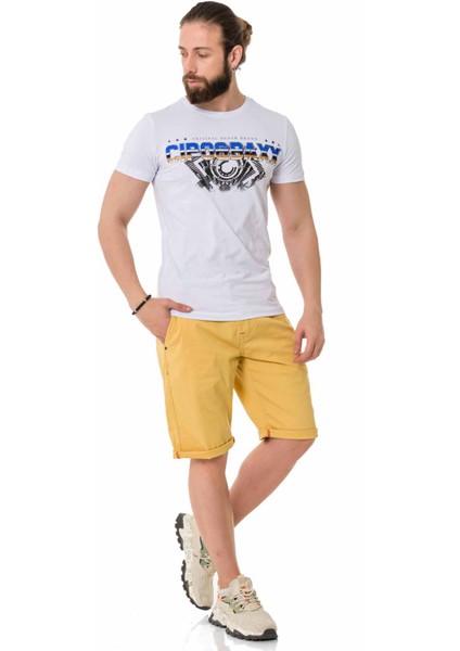 CT721 Renkli Taşlı Beyaz Basic Tişört indirimleri