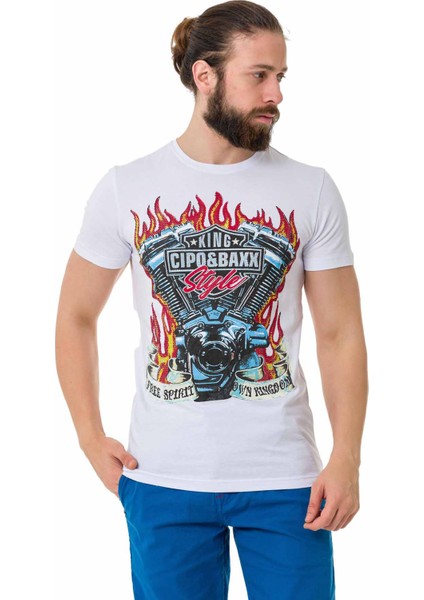 CT730 Hot Rod Motor Beyaz Tişört fiyatları