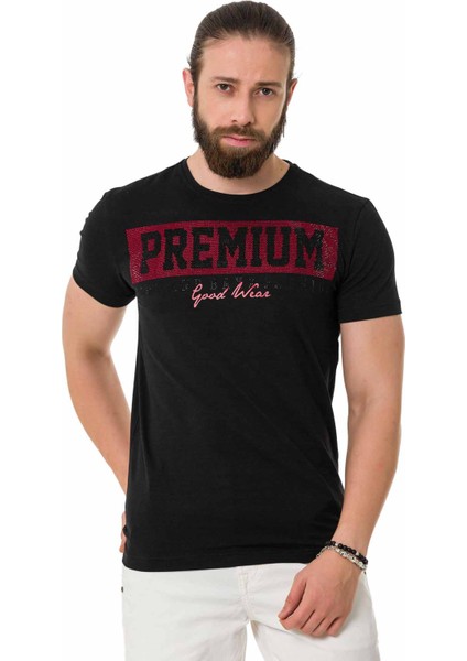 CT732 Taşlı Premium Siyah Tişört fiyatları