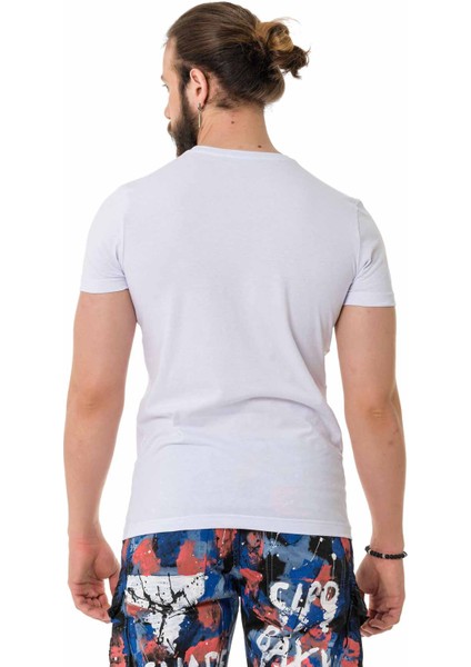 CT733 Taşlı New York Beyaz Tişört fırsatları