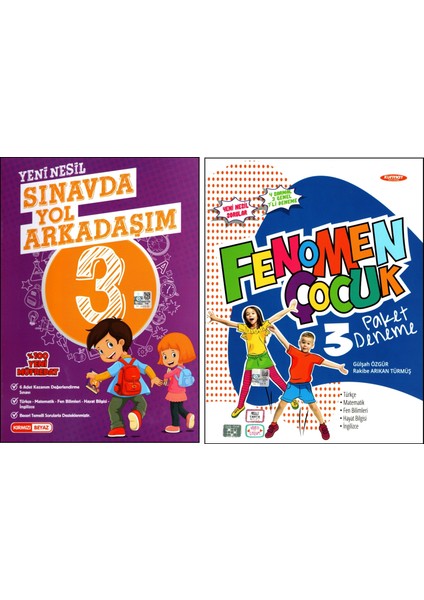 Fenomen Yayıncılık Fenomen+Kırmızı Beyaz 3. Sınıf Tüm Dersler Denemeler Paket Deneme ve Sınavda Yol Arkadaşım 2 Kitap