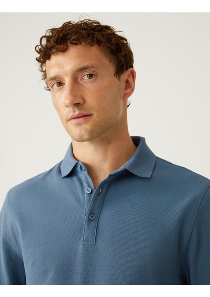 Saf Pamuklu Polo Yaka T-Shirt