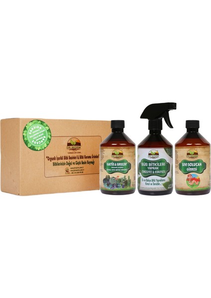 Avantaj Paketi-(3 x 500 Ml) Yaprak Koruyucu +Sıvı S Olucan Gübresi+Kaktüs Sukulent Besini