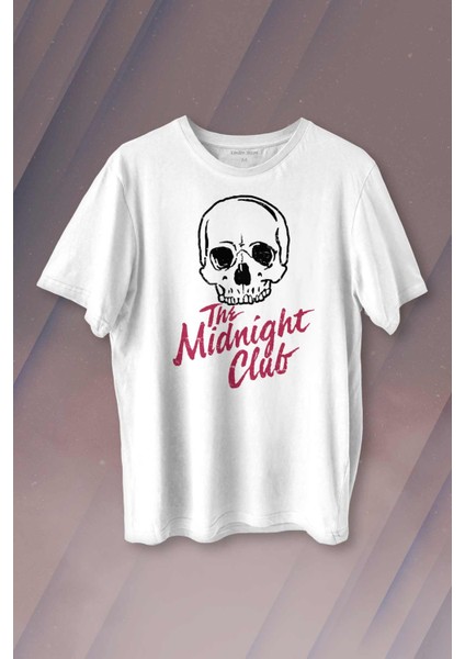 The Midnight Club Logo Kuru Kafa Dizi Baskılı Tişört Unisex T-Shirt