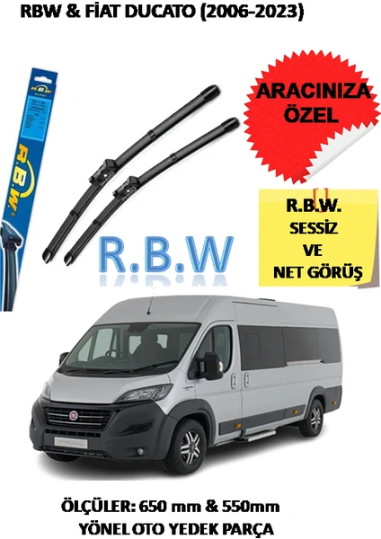 Rbw  Fiat Ducato   (2006-2023)  Aracınız Için Özel Muz Tip Silecek Takımı