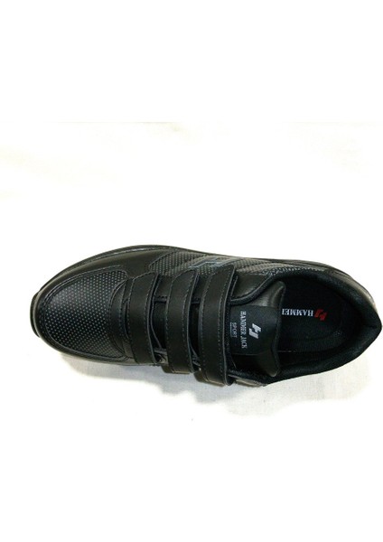 Siyah Air Taban Sneakers Cırtlı Spor Ayakkabı