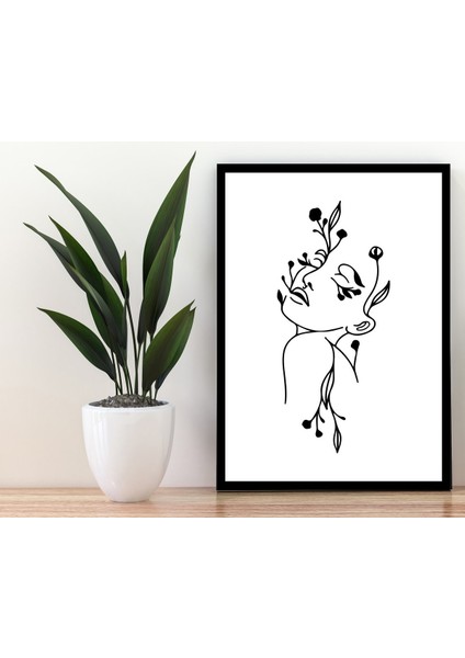 Siyah Çerçerve Görünümlü Duvar Tablosu Retro Ahşap Poster