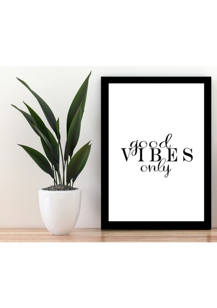 Yazılı Siyah Çerçerve Görünümlü Duvar Tablosu Retro Ahşap Poster