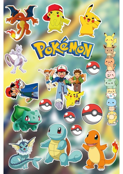 Pokemon Sticker Seti 17 Adet