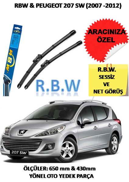 Peugeot 207 Sw (2007-2012) Aracınız Için Özel Muz Tip Silecek Takımı