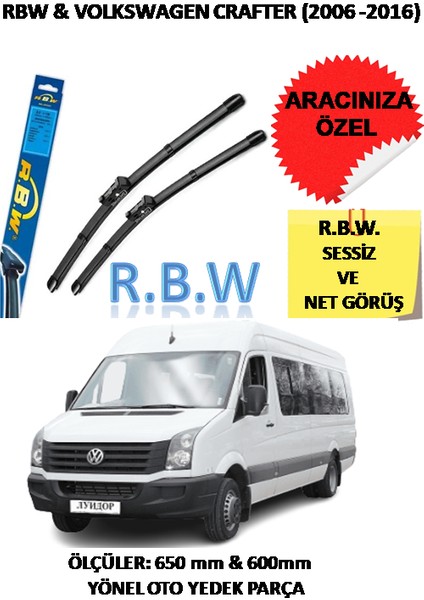 Volkswagen Crafter (2006-2016) Aracınız Için Özel Muz Tip Silecek Takımı