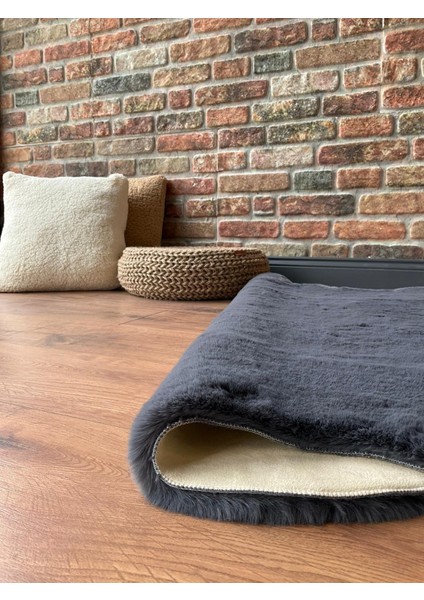 Tavşan Tüyü Post Peluş Ultra Yumuşak Post Puffy Antrasit fırsatları