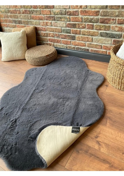 Tavşan Tüyü Post Peluş Ultra Yumuşak Post Puffy Antrasit indirimleri