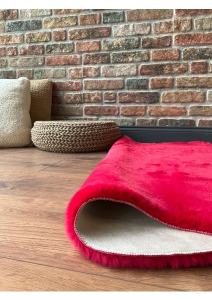 Tavşan Tüyü Post Peluş Ultra Yumuşak Post Puffy Kırmızı indirimleri