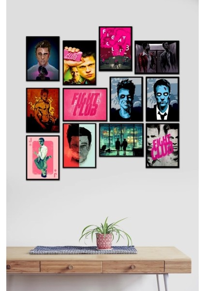 Fight Club Set Retro Ahşap Poster