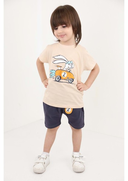 Toontoy Erkek Bebek Baskılı Şortlu Takım