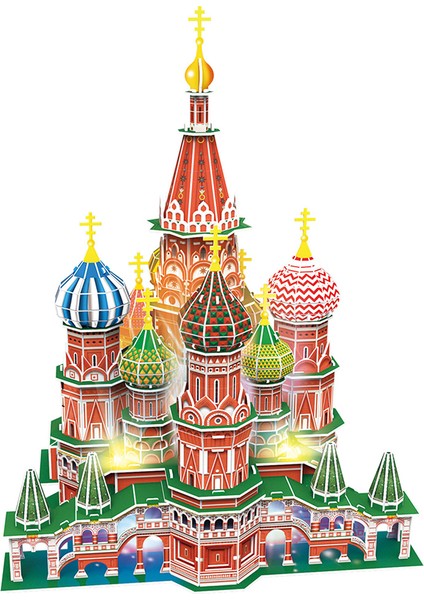 3D Puzzle 224 Parça St. Basil"s Katadrali - Rusya (Led