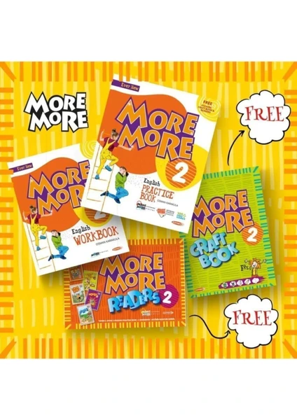 Kurmay Elt Yayınları 2. Sınıf More More English Practice Book Free Stıckers Craft Book & Readers 2021 DK35